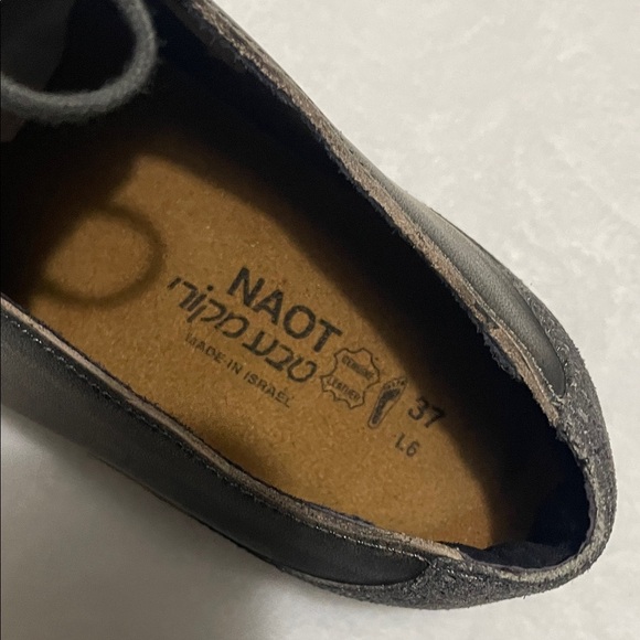 Naot Besalu Grey Shimmer & Vintage Oxford Lace Up Shoes Sz 37 - Picture 8 of 13